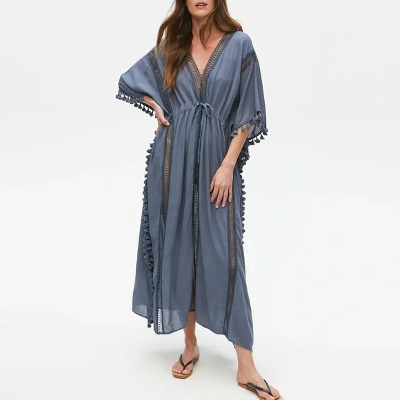 Michael Stars Blue Farrah Cafton Women's Cover-Up - Picture 1 of 5